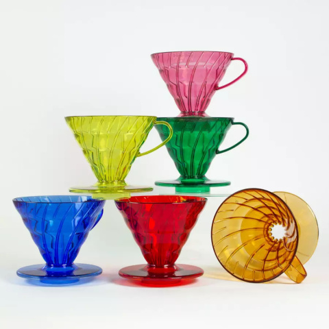 Dripper Hario V60-02 - plastic + filtry 40 szt. - miks kolorów